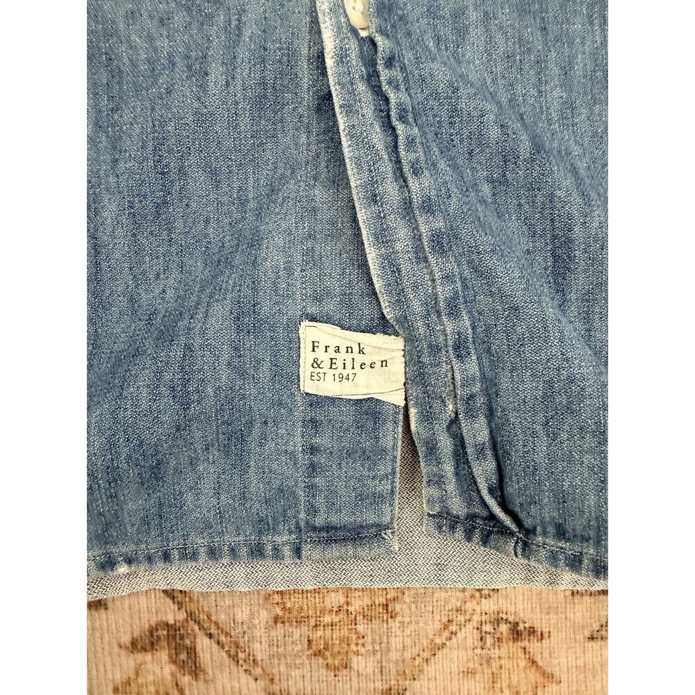 Frank & Eileen Mary Classic Shirt Dress  Vintage Wash Famous Denim Blue Size L - Picture 3 of 7